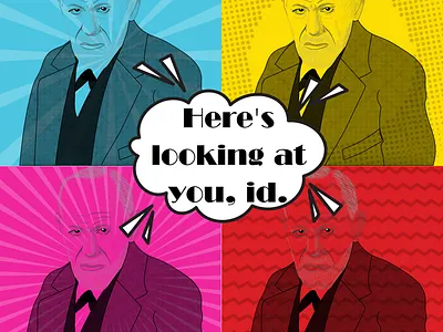 "Here's looking at you, id." design graphic artistry graphic design humor pop art typography
