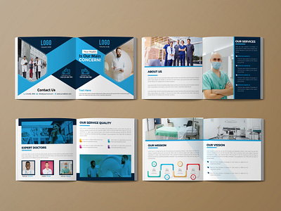 Square 8 Pages Medical Brochure Design annual annual report brand identity branding brochure brochuredesign business identity company profile disease graphic design health hospital leaflet magazine marketing medical pharmacy presentation square brochure stethoscope