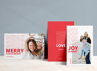 Holiday Card / Repeat graphic design holiday card design joy merry red repeat