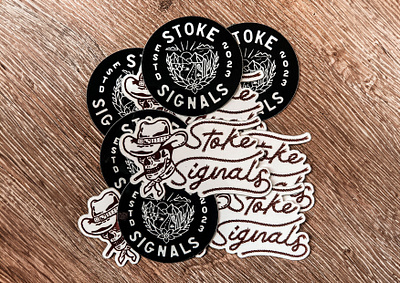 Stoke Signals Band Stickers badge band graphic design graphics stickers