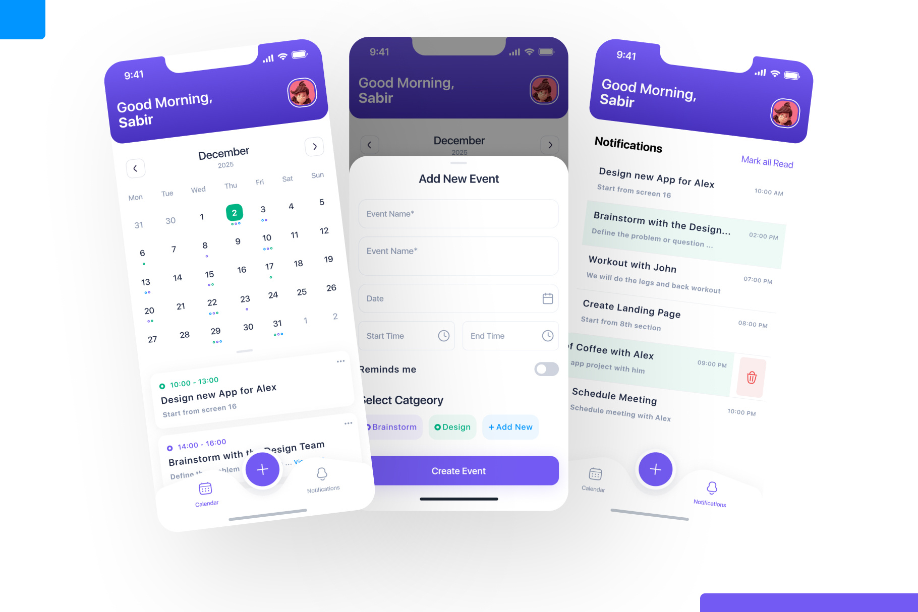 DayFlow - Calendar App UI Kit Design by Sabir_designbox on Dribbble