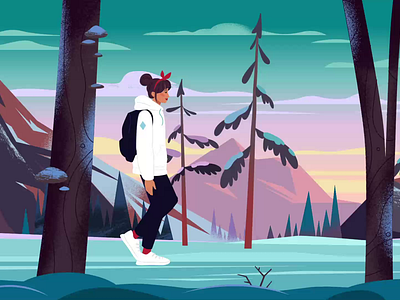 Snowy forest animation