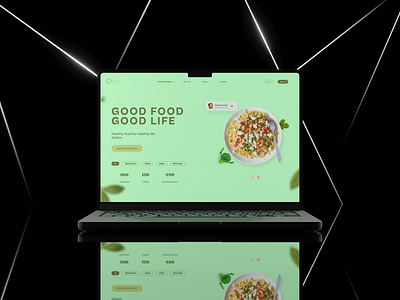 The Qsen food Landing page design concept 3d branding design food food app food design food landing page food web food website inspiration landing page meal minimal ui ui ux designer ux vector web web design