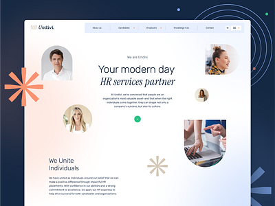 Undivi / Website branding colorfull delicate modern page people slowinski typography undivi webdesign website