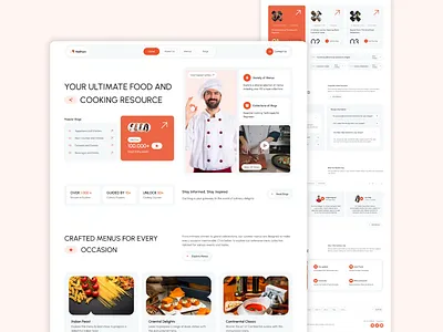 Radhuni - Food & Cooking Learning Resource Website Design cooking learning figma design food cooking landing page design learning resource ui ux design web design