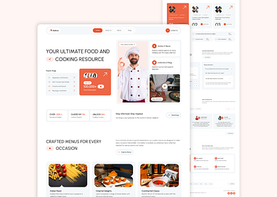 Radhuni - Food & Cooking Learning Resource Website Design cooking learning figma design food cooking landing page design learning resource ui ux design web design