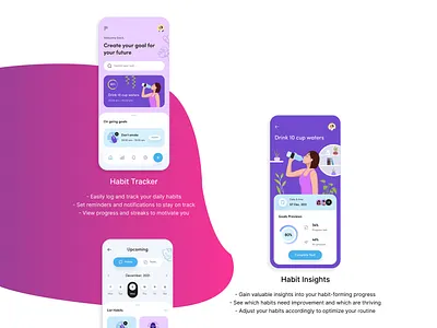 landing page for a Mobile App - Habit Bloom ui