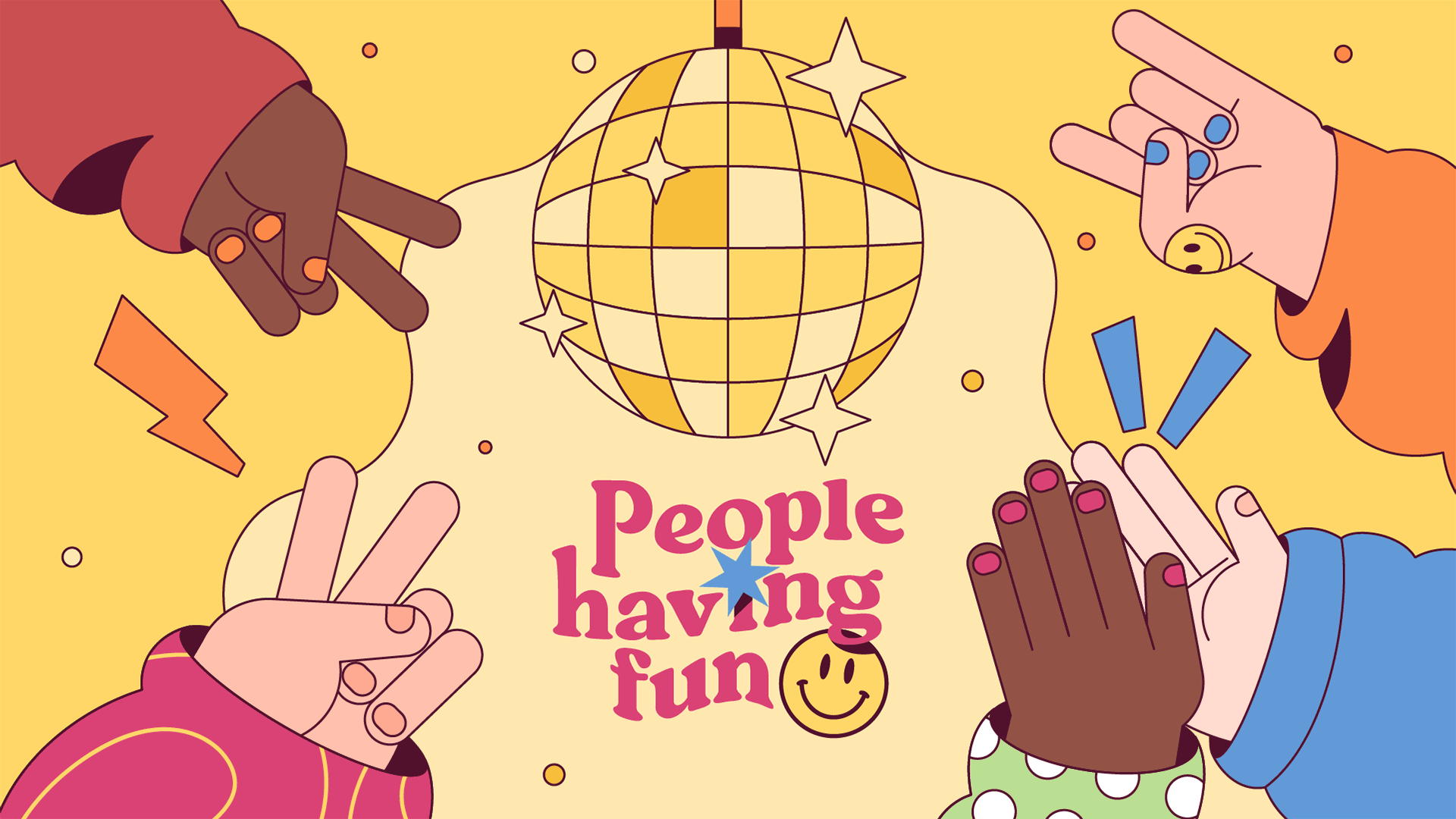 People Having Fun! #1 dancing disco illustration party people ui vector