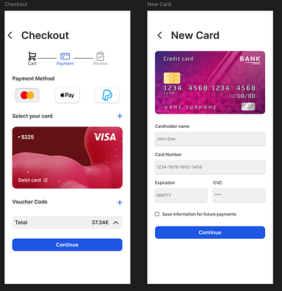 Payment -Checkout Process graphic design ui ux