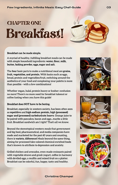 Breakfast Book Advertisement design graphic design typography vector