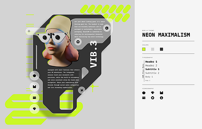 Neon Maximalism - Mini UI Theme 3d acid design inspiration fashion graphic design product design trippy ui xr design y2k