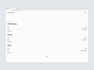 Portfolio website - Projects page design ui ux web design