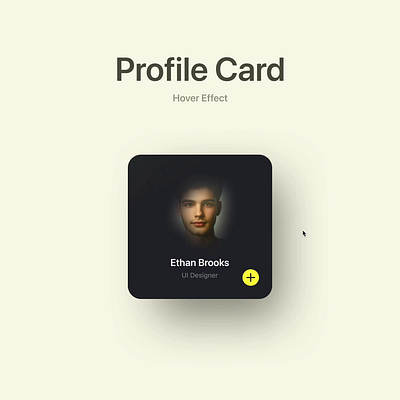 User Profile card hover animation animation card minimalistic simple sleek ui user user profile ux