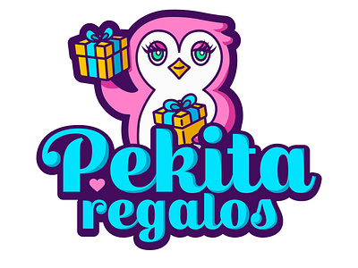 Pekita regalos branding gift graphic design illustration logo penguin vector