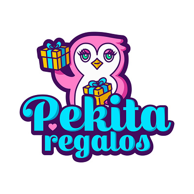 Pekita regalos branding gift graphic design illustration logo penguin vector