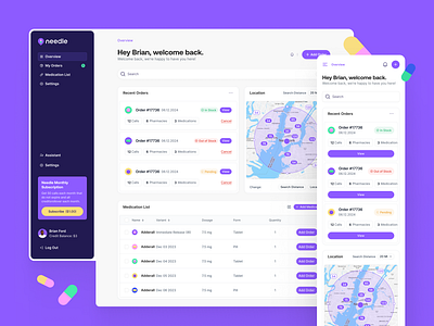 Medication Finder • Dashboard Interface adhd colorful dashboard designinspiration finder health medication modern responsive ui user interface web application wegrow