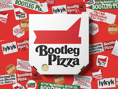 Bootleg Pizza - II bootleg bootleg pizza branding knock off mascot pizza pizza box stickers typography