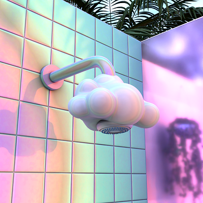 Iris Outdoor Shower 3d 3dmodel 3dproduct blender design rainbow