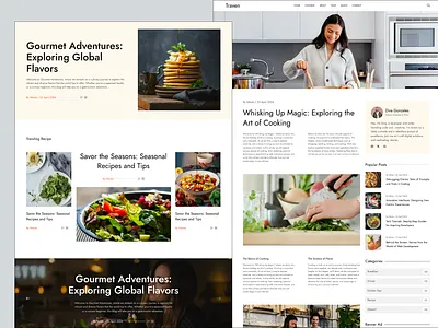 Traven - Personal Blog Website UI Figma Template blog cooking personal ui