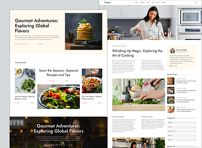 Traven - Personal Blog Website UI Figma Template blog cooking personal ui