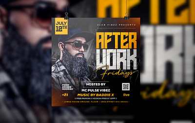 After work Fridays Flyer after work party bash branding club flyer club party design girls night out graphic design ladies night neon pa