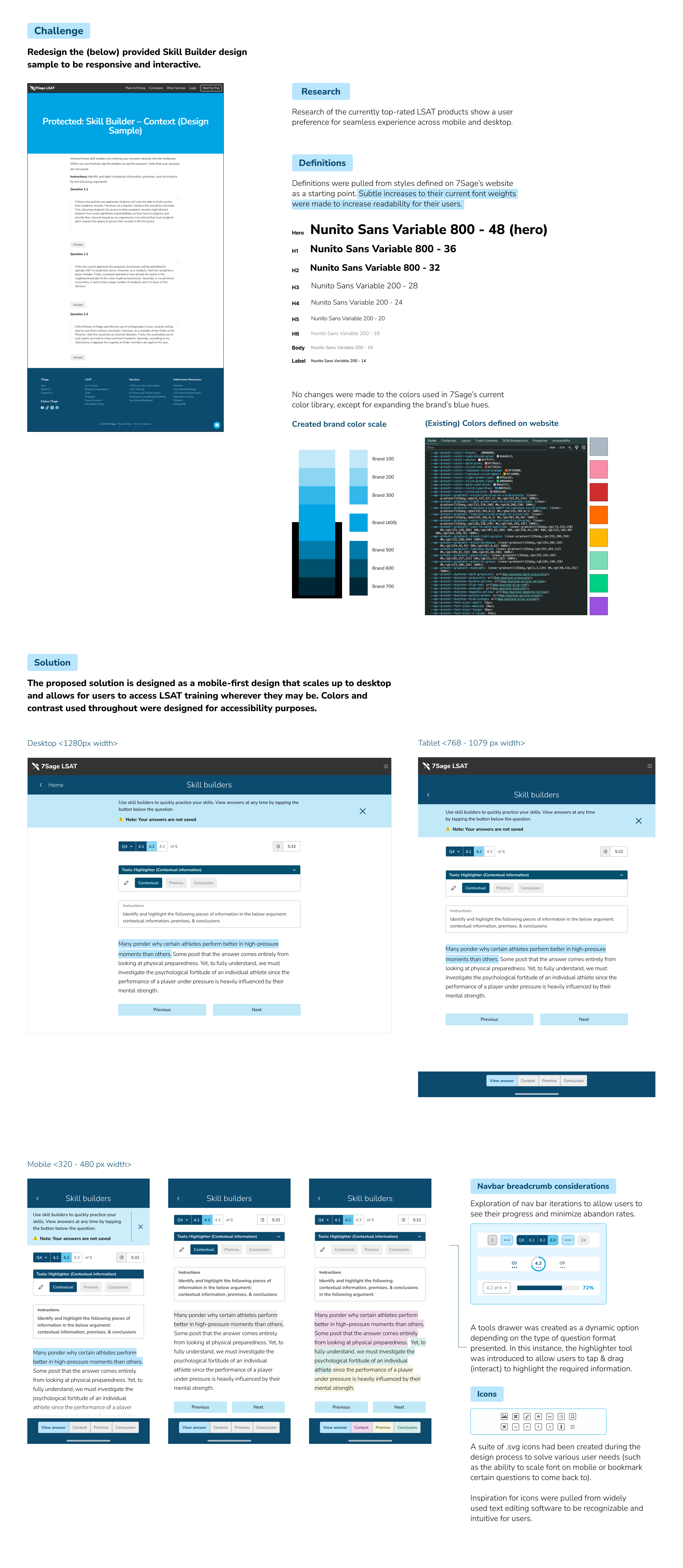 LSAT Prep responsive redesign challenge (June 2024) design figma responsive ui