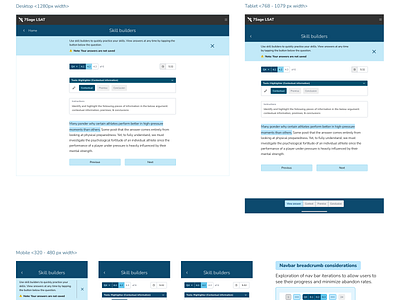 LSAT Prep responsive redesign challenge (June 2024) design figma responsive ui