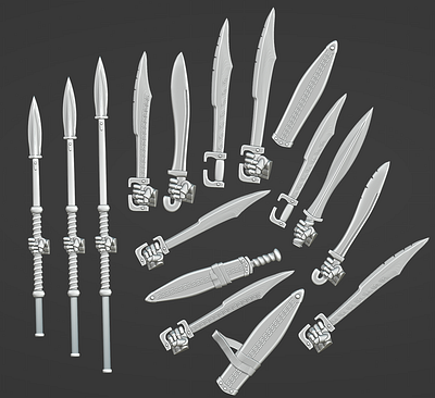 Ancient greek/hellenic themed weapons 3d 3d art 3d model 3d printing 3d sculpting blender design illustration ui warhammer