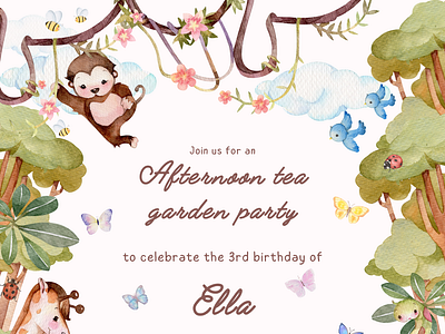 Children's Birthday Invitation a4 birthday childrens design invitation layout