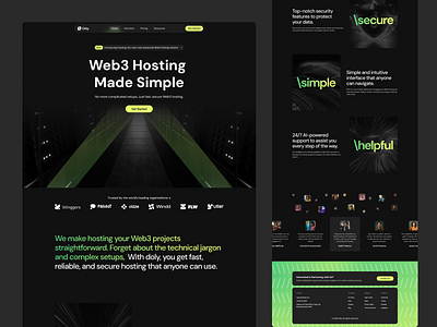 Doly - Web3 Hosting Website branding clean cool dark design domain domains fresh hosting landing page modern secure ui web web3 website