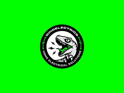 Dinoelectrics Logo Design dinosaur electric electrician graphic design logo logo design mascot mascot logo raptor