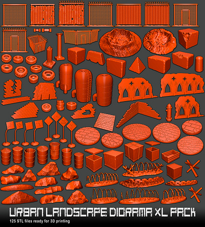 City urban themed diorama props 3d 3d art 3d model 3d printing 3d sculpting blender design illustration ui warhammer