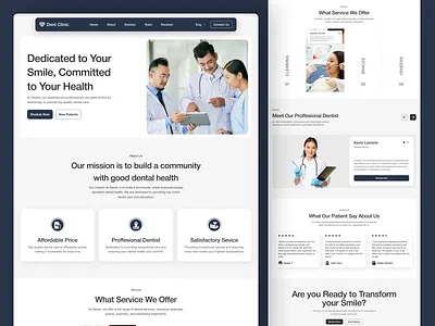Dental Clinic Landing Page clinic dental dentist doctor fitness health healthy hospital lab landing page medical modern ui web design wellness