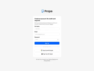 Propa - Login page login saas ui