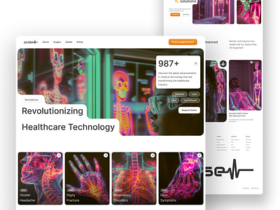 Pulse - Modern Medical Checkup Center Landing Page app branding design figma graphic design illustration logo project management saas ui