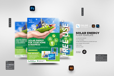 Solar Energy Flyer Template aam360 branding concept eco friendly flyer template free flyer green energy recycle solar business flyer solar energy flyer