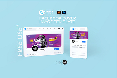 Fitness Facebook Cover Photo aam360 aam3sixty boxing branding concept design facebook cover fitness fitness center fitness center facebook cover fitness club gym health ad sport training workout yoga ad template