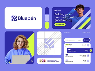 Bluepen : Web Hosting - Visual Identity animation brand brand design brand guideline brand identity branding graphic graphic design hosting identity identity design logo logo design marketing motion graphic social media ui element visual branding visual identity web hosting