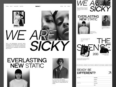 Sicky Mag - Fashion Style Luxury Ecommerce Website - About Us about us about us page branding case study clothing company profile ecommerce fashion landing page luxury minimalist modern online shop shopify ui ux web design website website designer website layout