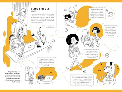 Zine illustration double spread design illustration zine