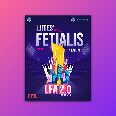 LFA Magazine (Cricket Theme) cover cricket graphic design illustrator magazine vector design