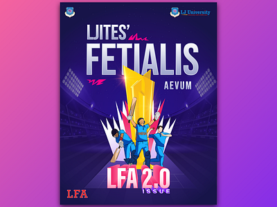 LFA Magazine (Cricket Theme) cover cricket graphic design illustrator magazine vector design