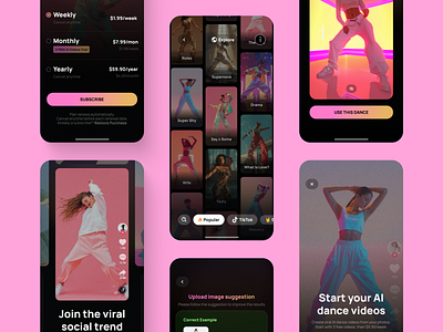 AI Dance Generation app ai app artificial inteligence minimal ui ux