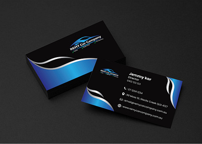 Business card design. black blue business business card identity illustrator logo shine