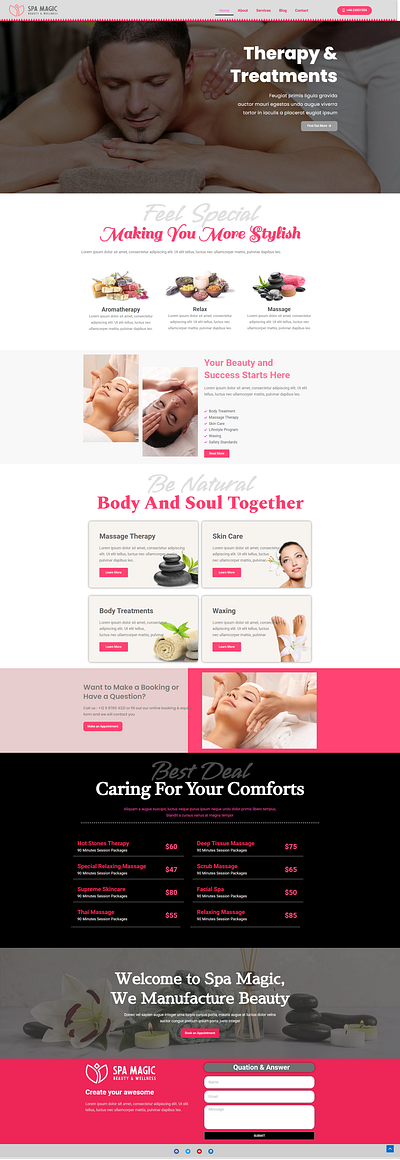 Body Massage & Body Therapy Website