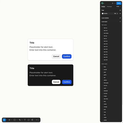 Dynamic Alert Dialog in Figma alert branding design design system dialog figma interface modal ui ui kit ux