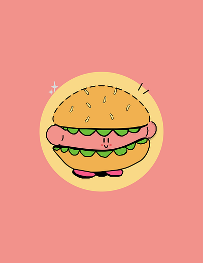 Burger Illustration art 2d art beginner design figma graphic design illustration logo ui vector vectorart