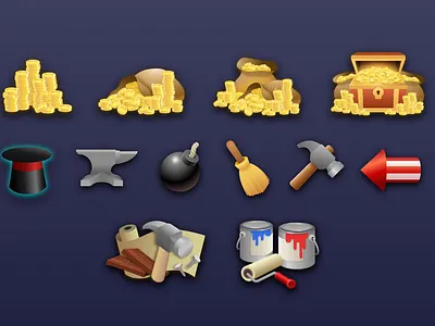 Vector game icons 2d game icons illustration ui vector