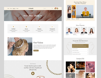 Landing Page Design about us page design e commerce landing page e commerce website ecommerce graphic design jewelry jewelry landing page landing page landng page saas ui ui design web design