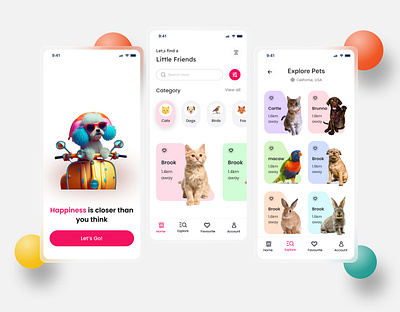 Find your pet ux ui mobile app design app design explore your pet find your pet graphic design ui ux